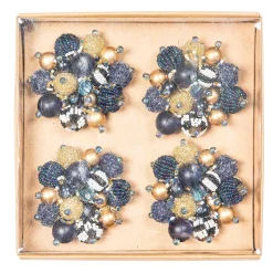 MacKenzie-Childs Starry Night Beaded Napkin Rings, Set of 4| Holiday|Kitchen & Dining Sets