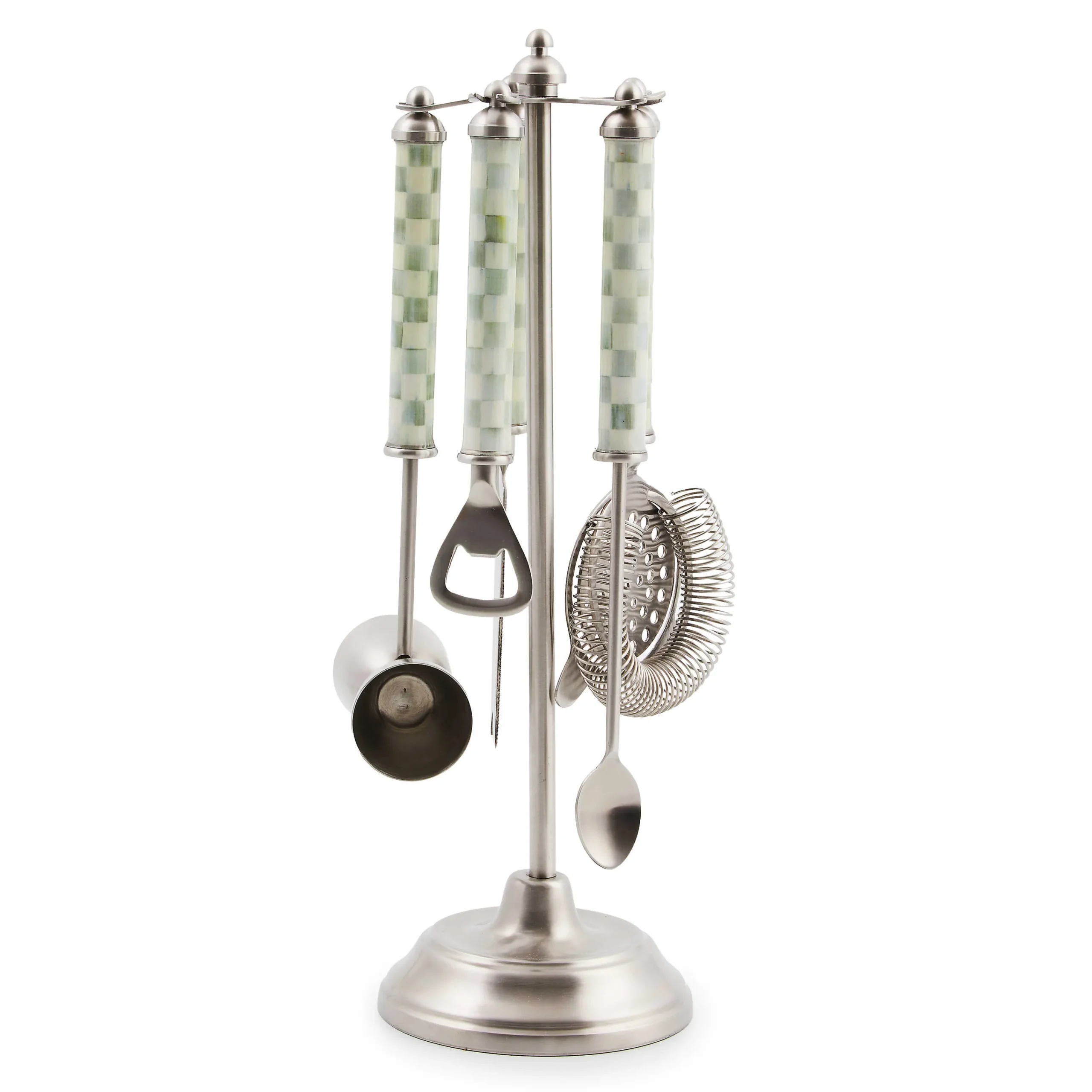MacKenzie-Childs Sterling Check 3260 Bar Tool Set| Kitchen & Dining Sets|Fall Entertaining