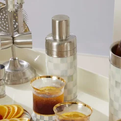 MacKenzie-Childs Sterling Check 3260 Cocktail Shaker| Fall Entertaining|Bar Entertaining