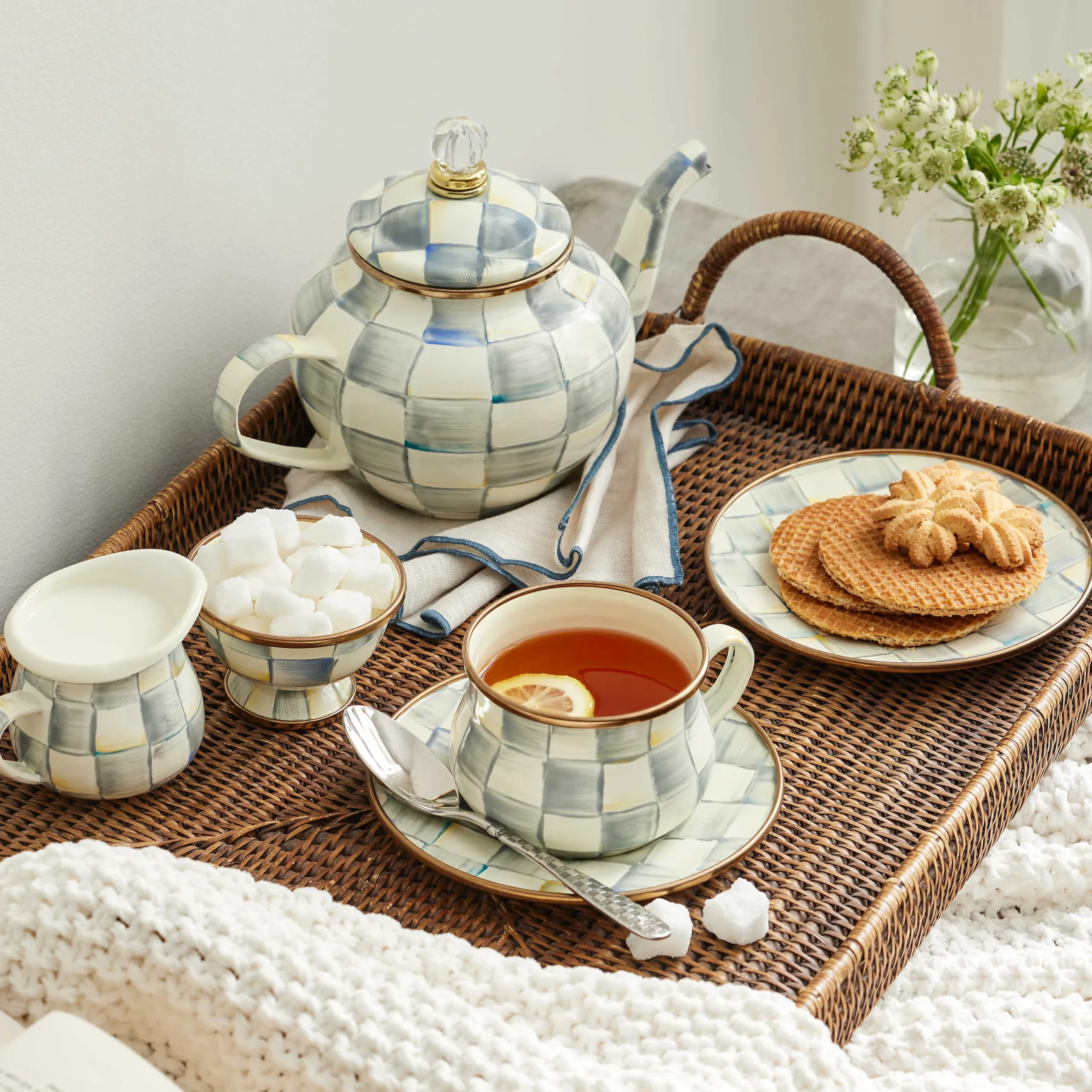 MacKenzie-Childs Sterling Check 4 Cup Teapot| The Coffee Shop|Tea Kettles