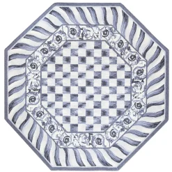 MacKenzie-Childs Sterling Check 6' Octagon Rug| Rugs