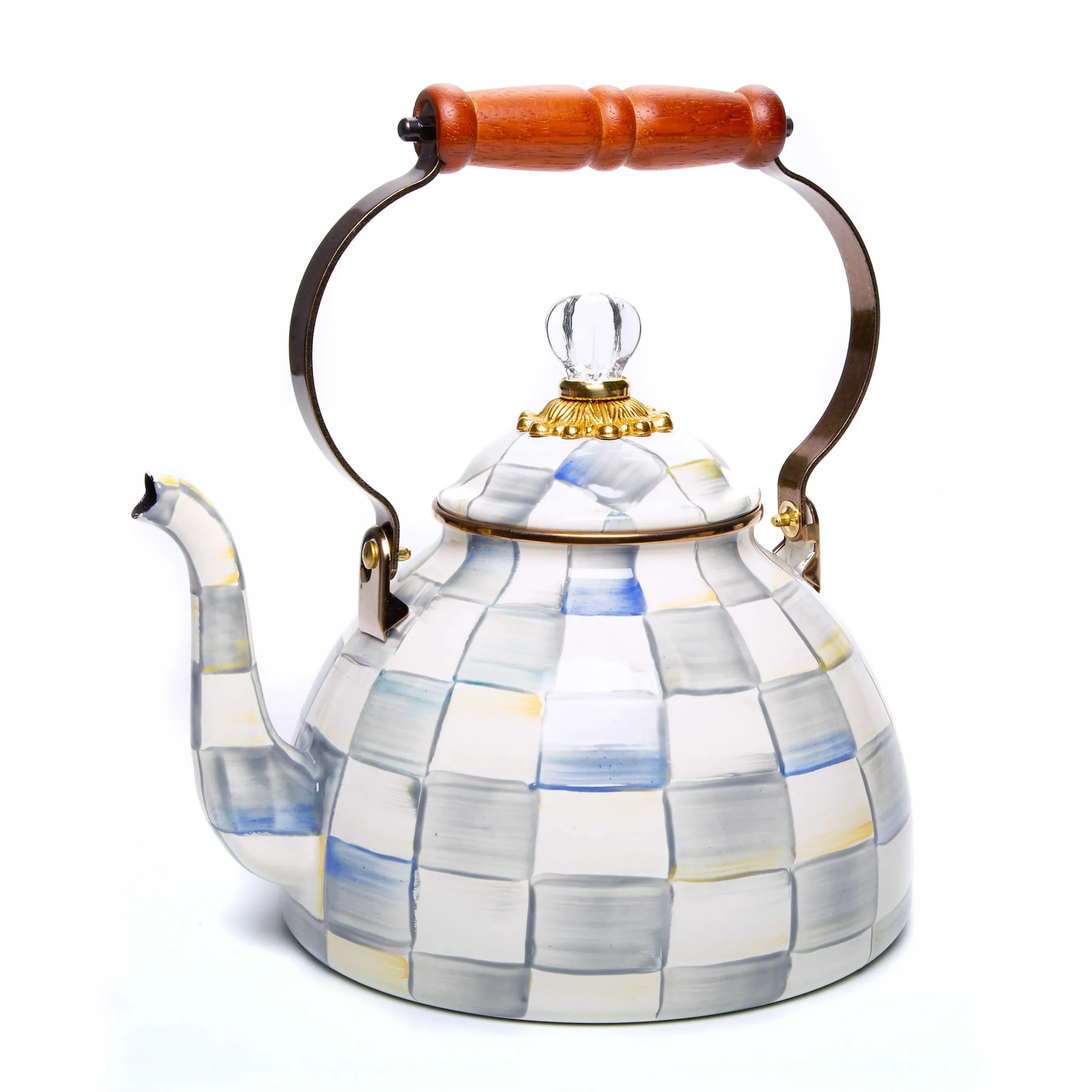 MacKenzie-Childs Sterling Check 3 Quart Tea Kettle| Fall Entertaining|Tea Kettles