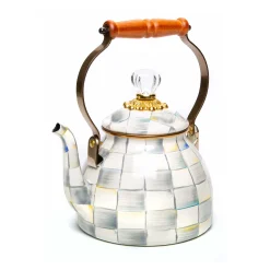 MacKenzie-Childs Sterling Check 2 Quart Tea Kettle| The Coffee Shop|Tea Kettles