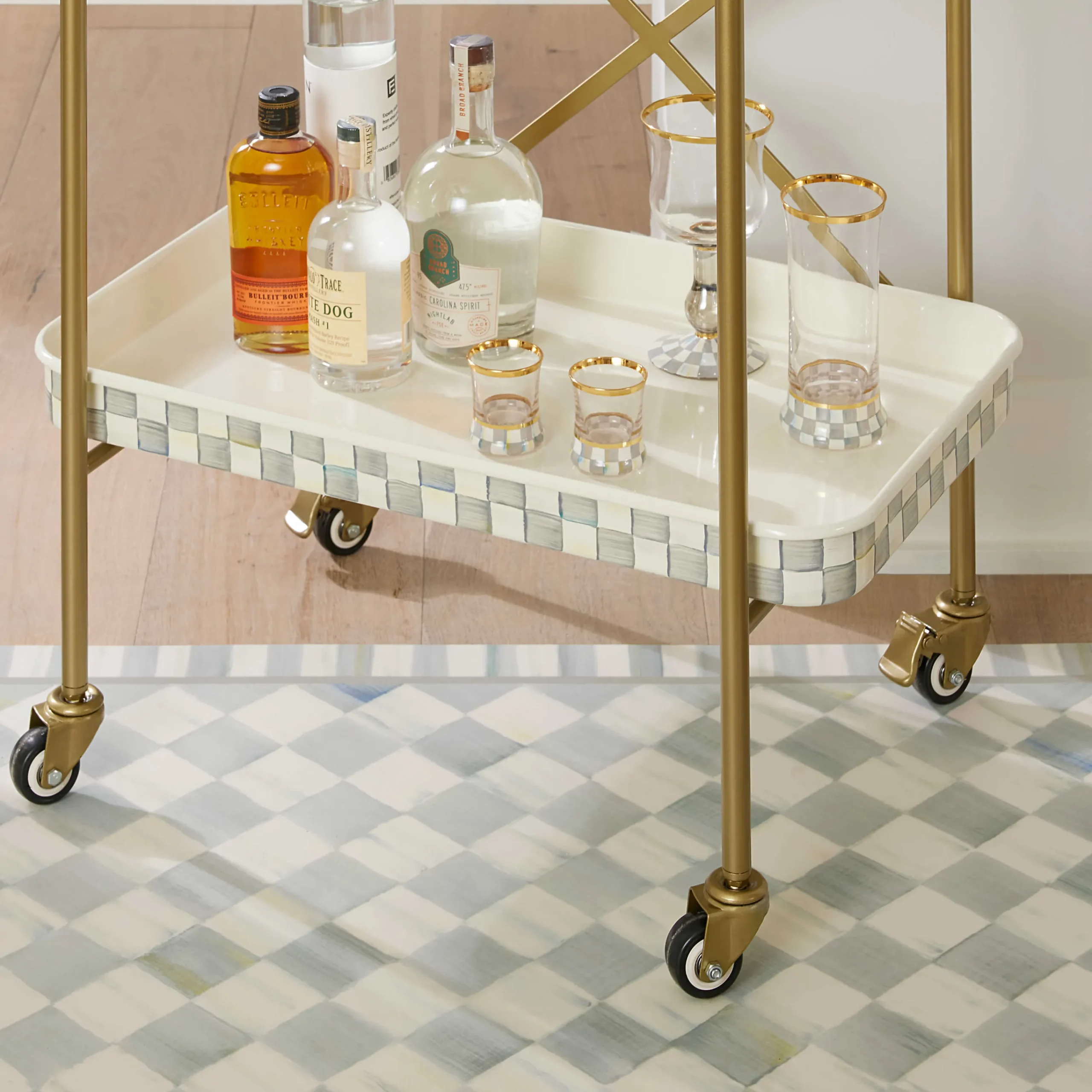 MacKenzie-Childs Sterling Check 3' x 5' Floor Mat| Rugs
