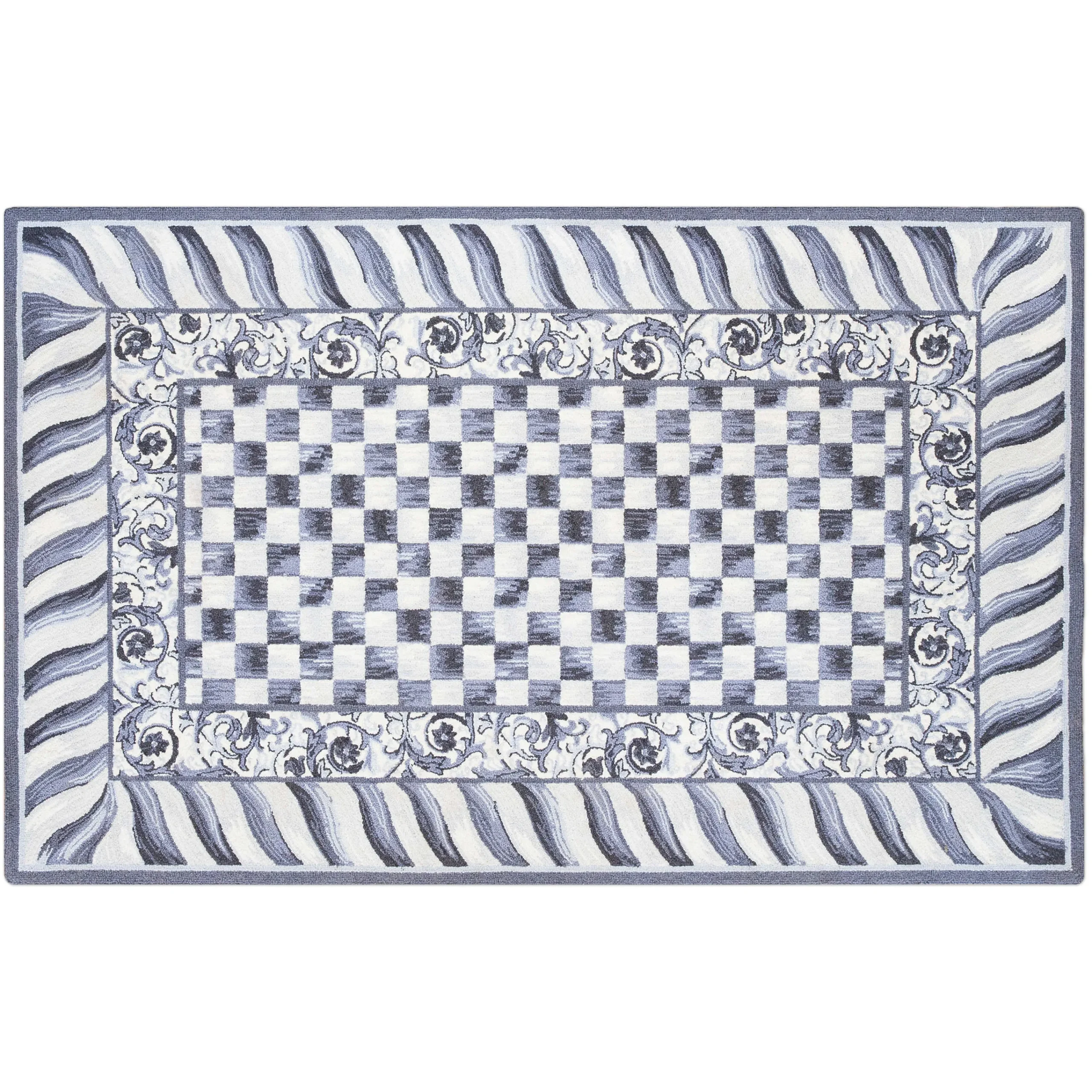 MacKenzie-Childs Sterling Check 5' x 8' Rug| Rugs