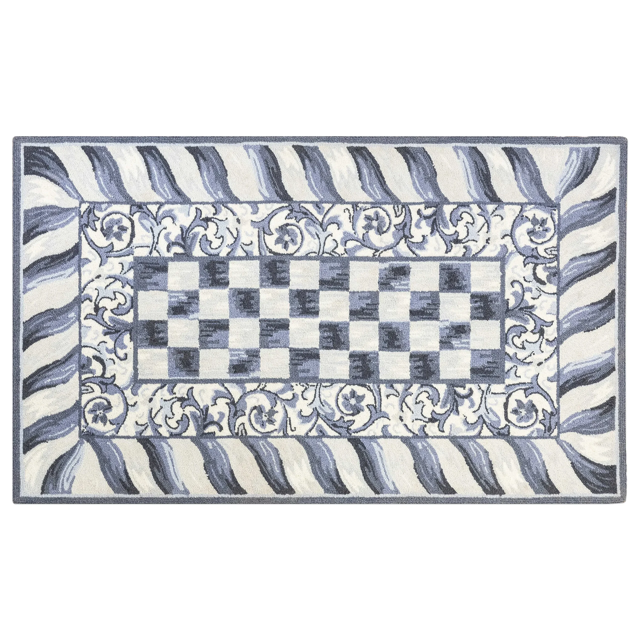 MacKenzie-Childs Sterling Check 3' x 5' Rug| Rugs