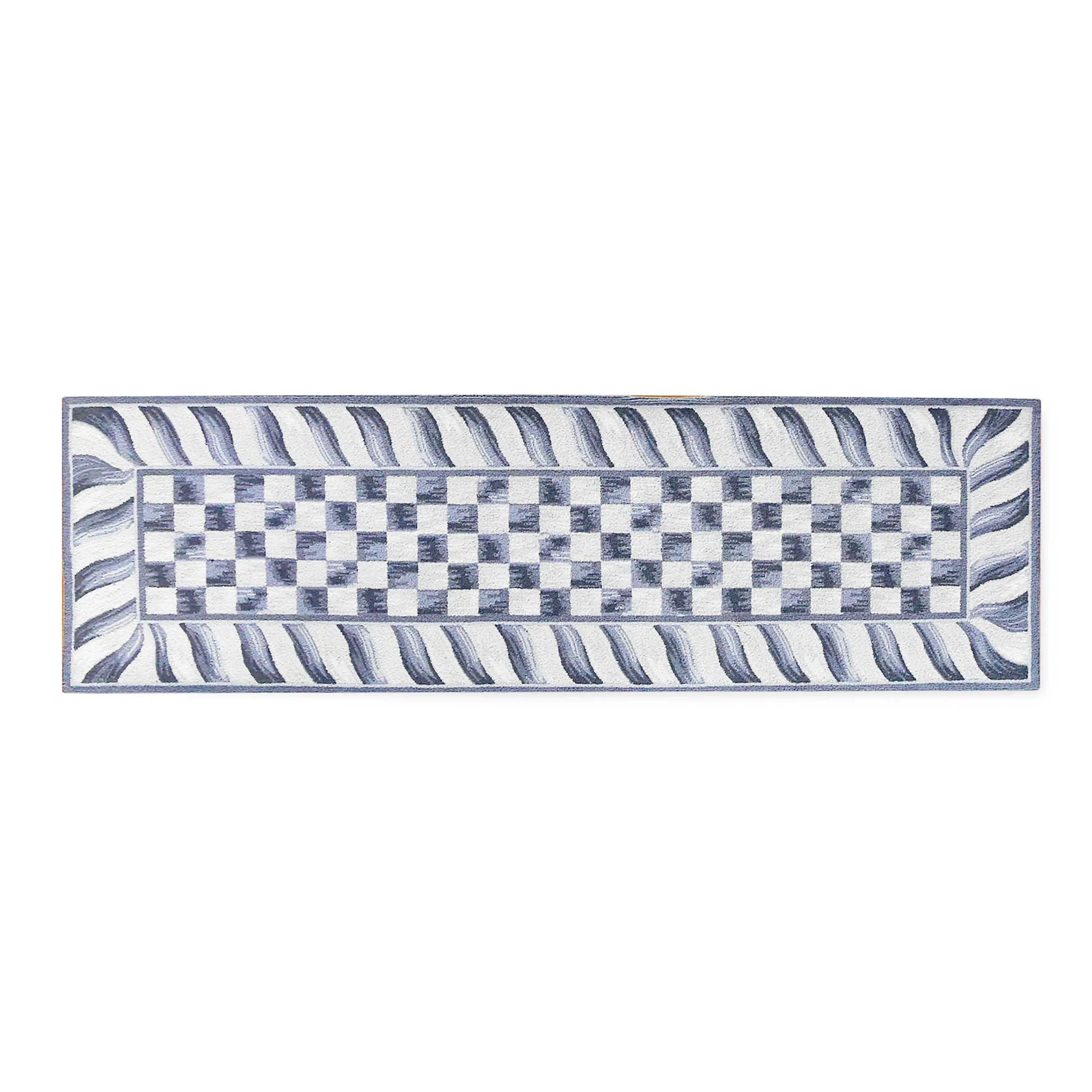 MacKenzie-Childs Sterling Check 2'6 x 8' Runner| Rugs