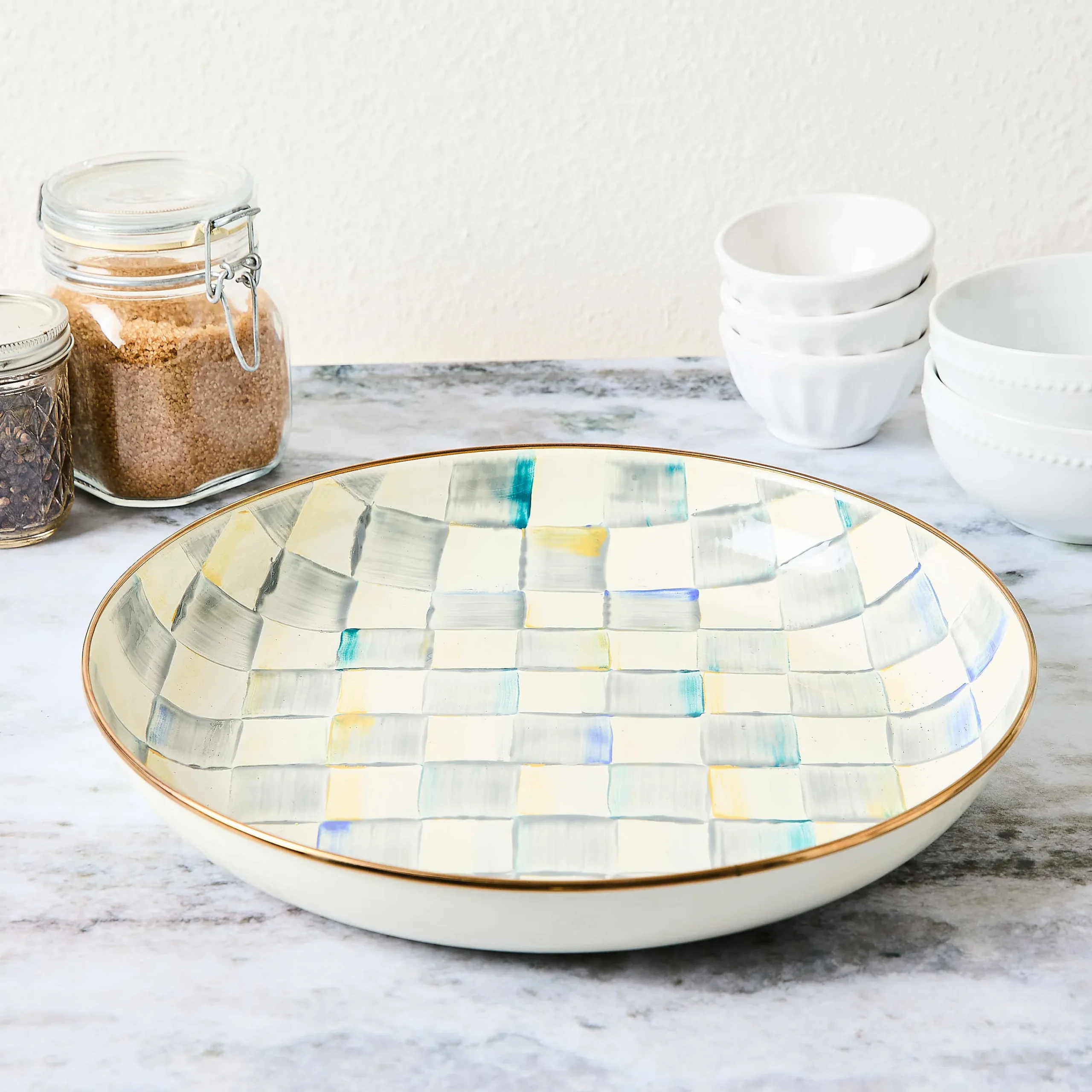 MacKenzie-Childs Sterling Check Abundant Bowl| Serveware