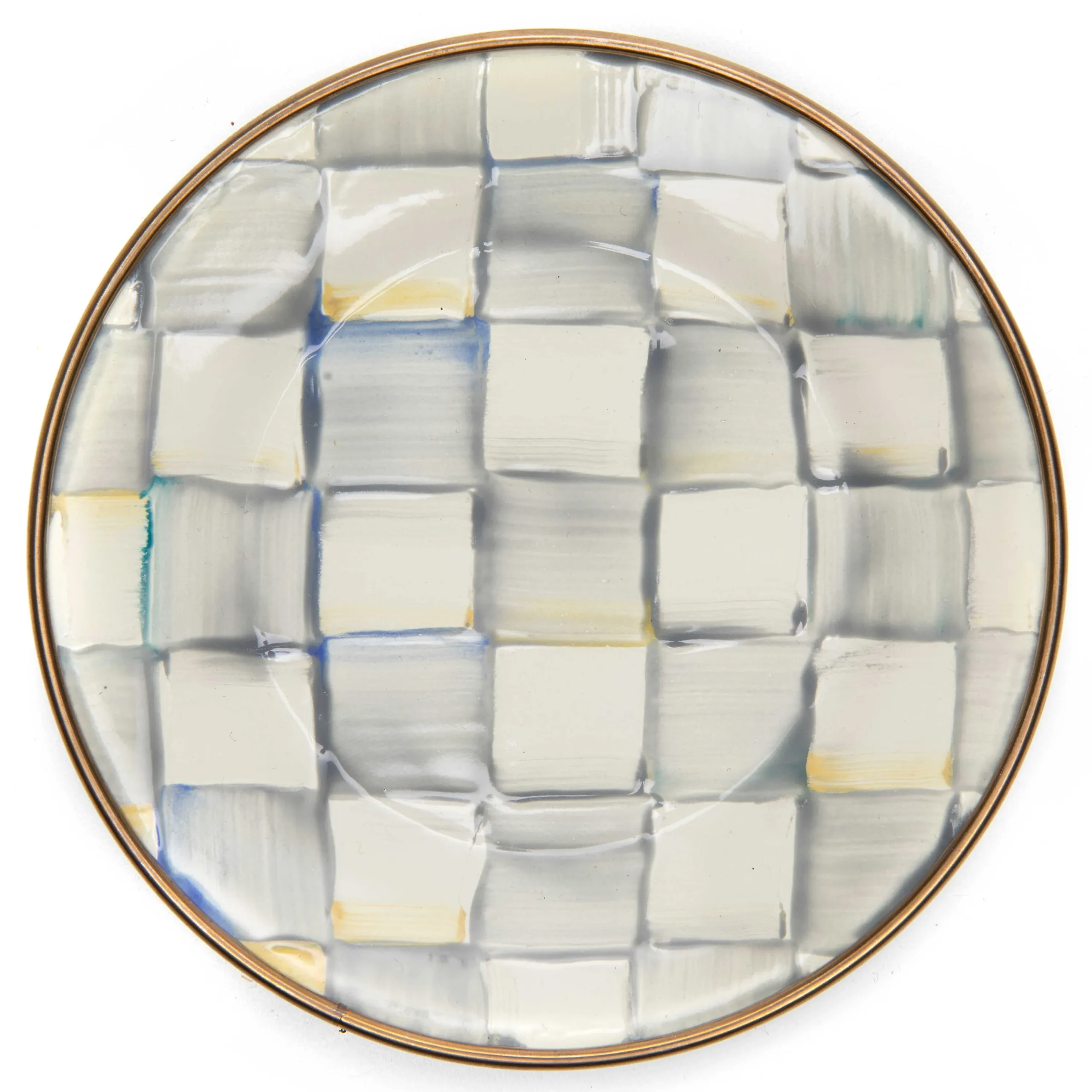 MacKenzie-Childs Sterling Check Appetizer Plates, Set of 4| Bar Entertaining|Serveware