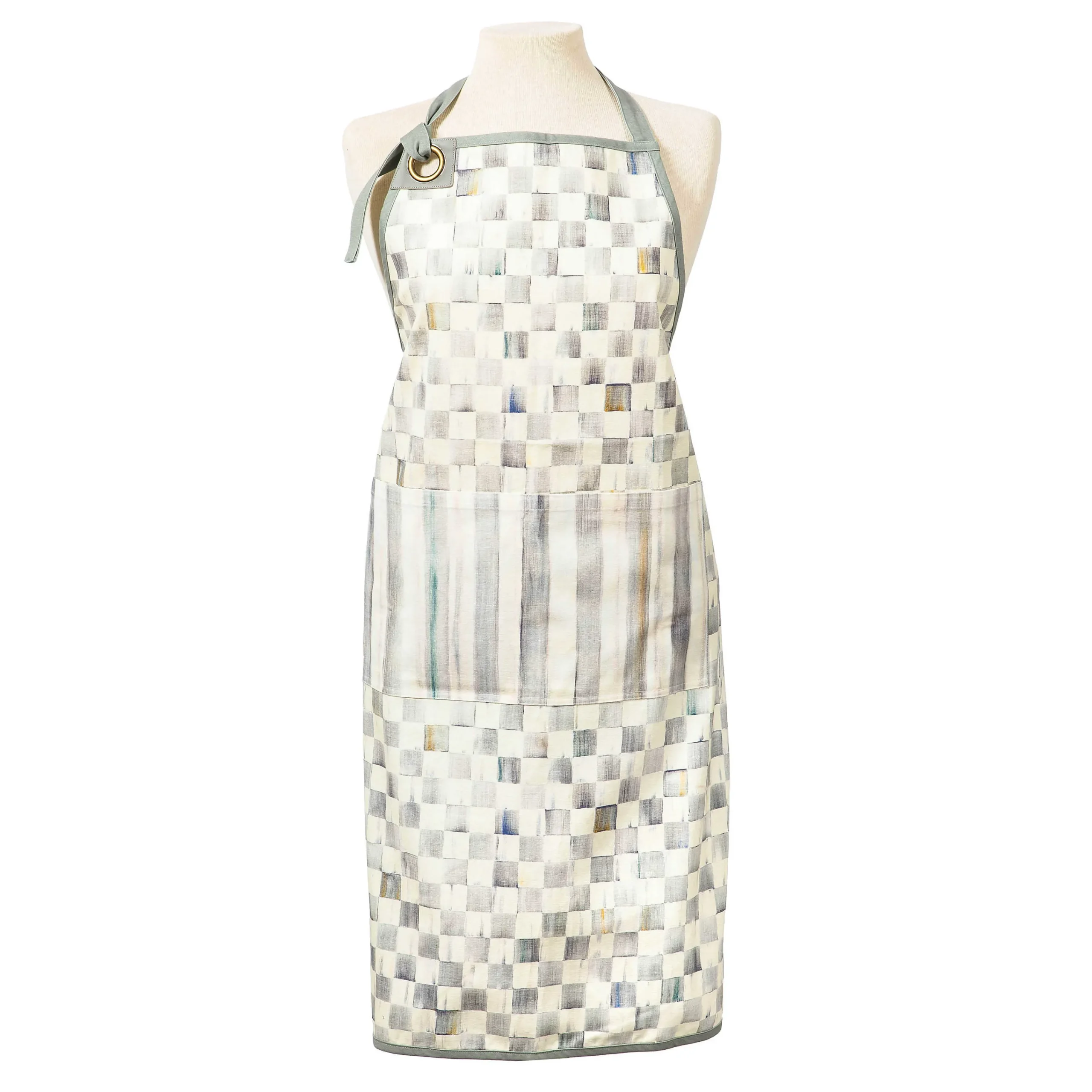 MacKenzie-Childs Sterling Check Bistro Apron| Accessories|Kitchen & Table Linens