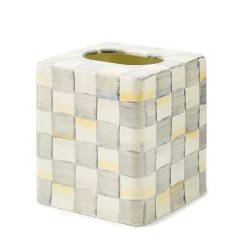 MacKenzie-Childs Sterling Check Boutique Tissue Box Cover| Bath & Bath Accessories|Room Accents