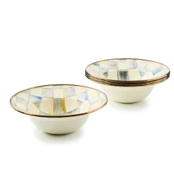 MacKenzie-Childs Sterling Check Breakfast Bowls, Set of 4| Kitchen & Dining Sets|Dinnerware & Flatware