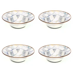 MacKenzie-Childs Sterling Check Breakfast Bowls, Set of 4| Kitchen & Dining Sets|Dinnerware & Flatware