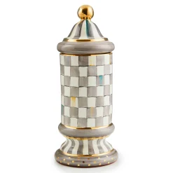 MacKenzie-Childs Sterling Check Ceramic Column Canister| Kitchen Storage & Organization
