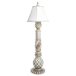 MacKenzie-Childs Sterling Check Ceramic Floor Lamp| Lighting