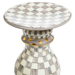 MacKenzie-Childs Sterling Check Ceramic Pedestal Table Base| Dining Room & Kitchen