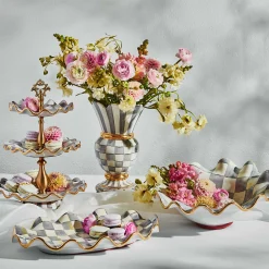 MacKenzie-Childs Sterling Check Ceramic Serving Platter| Serveware