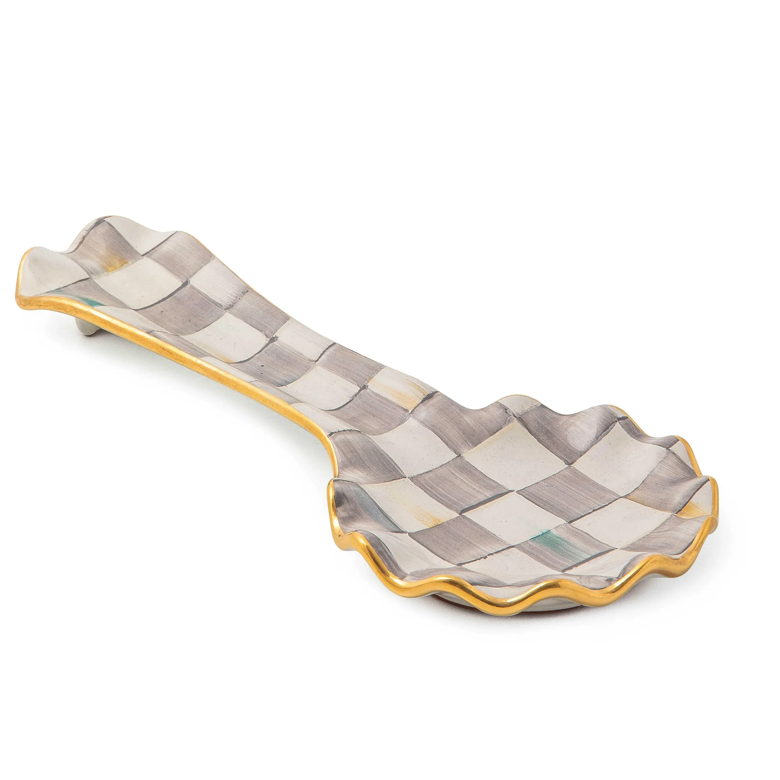 MacKenzie-Childs Sterling Check Ceramic Spoon Rest| Kitchen Utensils & Tools