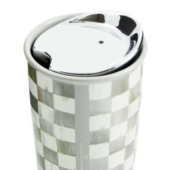 MacKenzie-Childs Sterling Check Ceramic Travel Cup| Accessories|The Coffee Shop