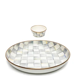MacKenzie-Childs Sterling Check Chip Dip Set| Kitchen & Dining Sets|Serveware