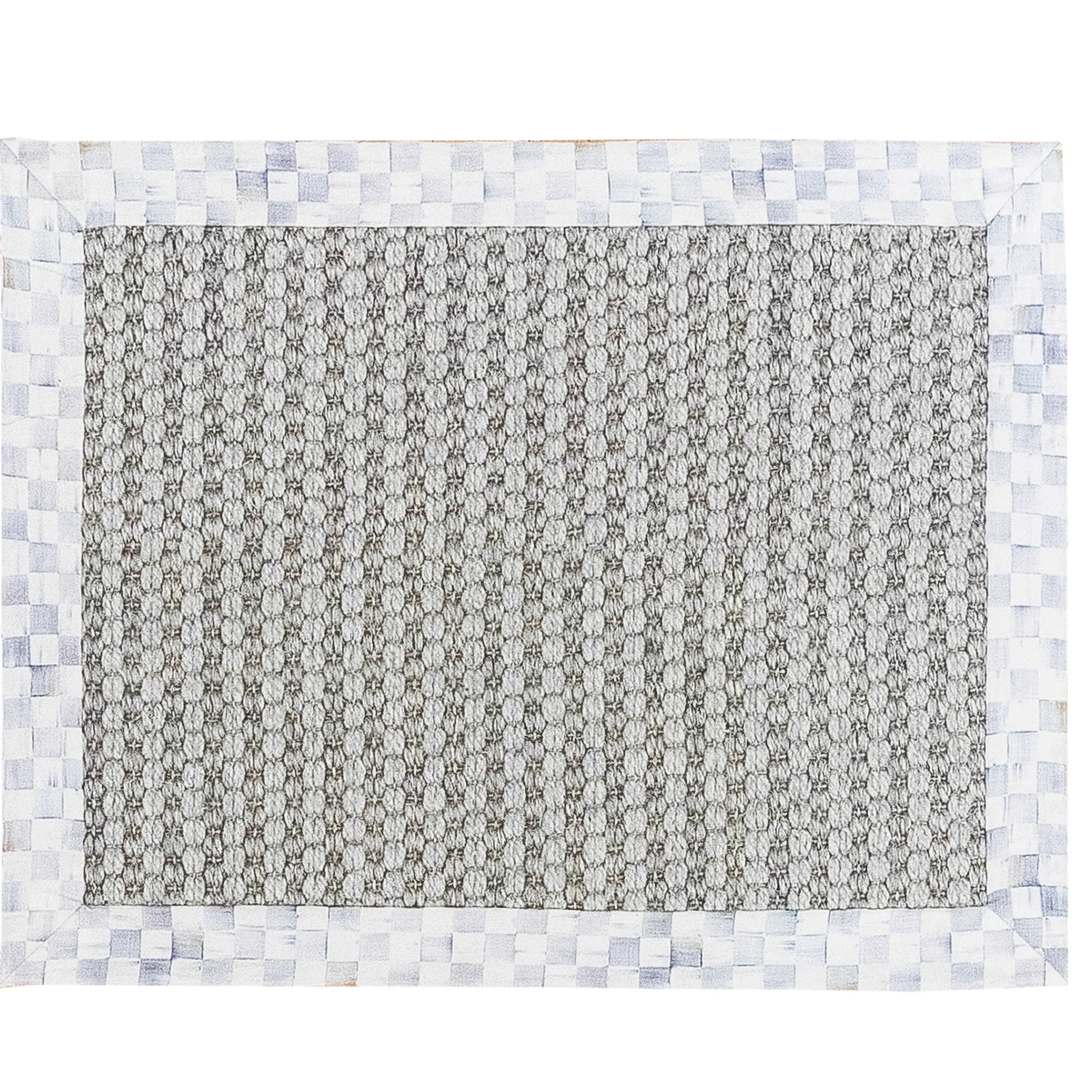MacKenzie-Childs Sterling Check Chunky Sisal Wool Grey 2' x 3' Rug| Rugs