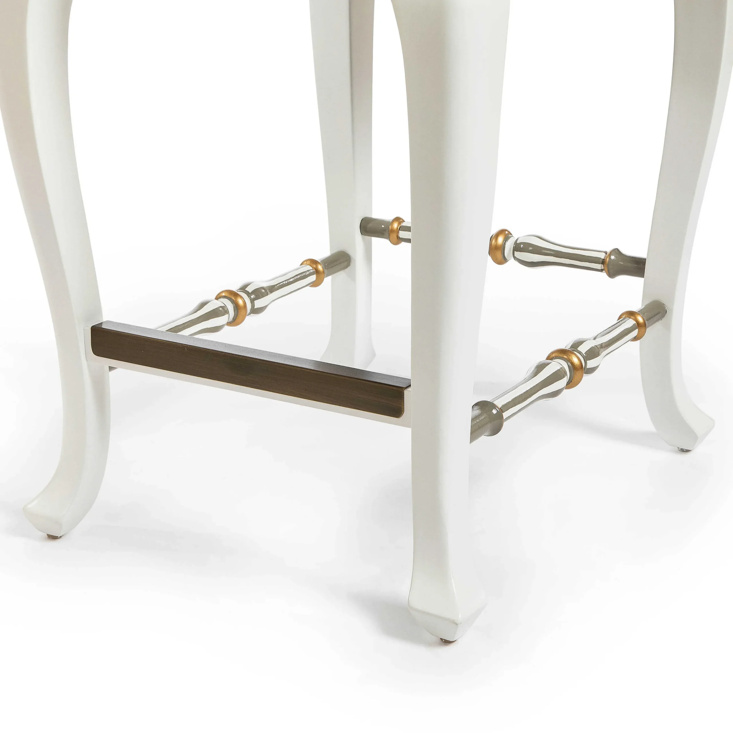 MacKenzie-Childs Sterling Check Counter Stool with Back| Dining Room & Kitchen