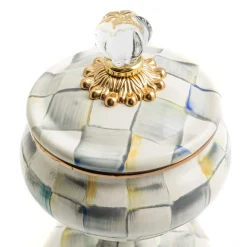 MacKenzie-Childs Sterling Check Curiosity Pot| Bath & Bath Accessories|Room Accents