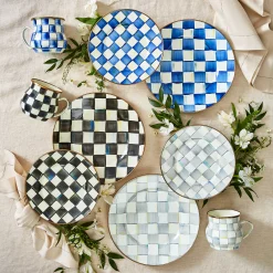 MacKenzie-Childs Sterling Check Dinner Plate| Dinnerware & Flatware