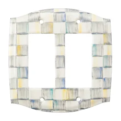 MacKenzie-Childs Sterling Check Double Rocker Switch Plate| Finishing Touches|Room Accents