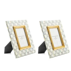 MacKenzie-Childs Sterling Check Enamel 4 x 6 Frames, Set of 2| Decor Sets|Room Accents