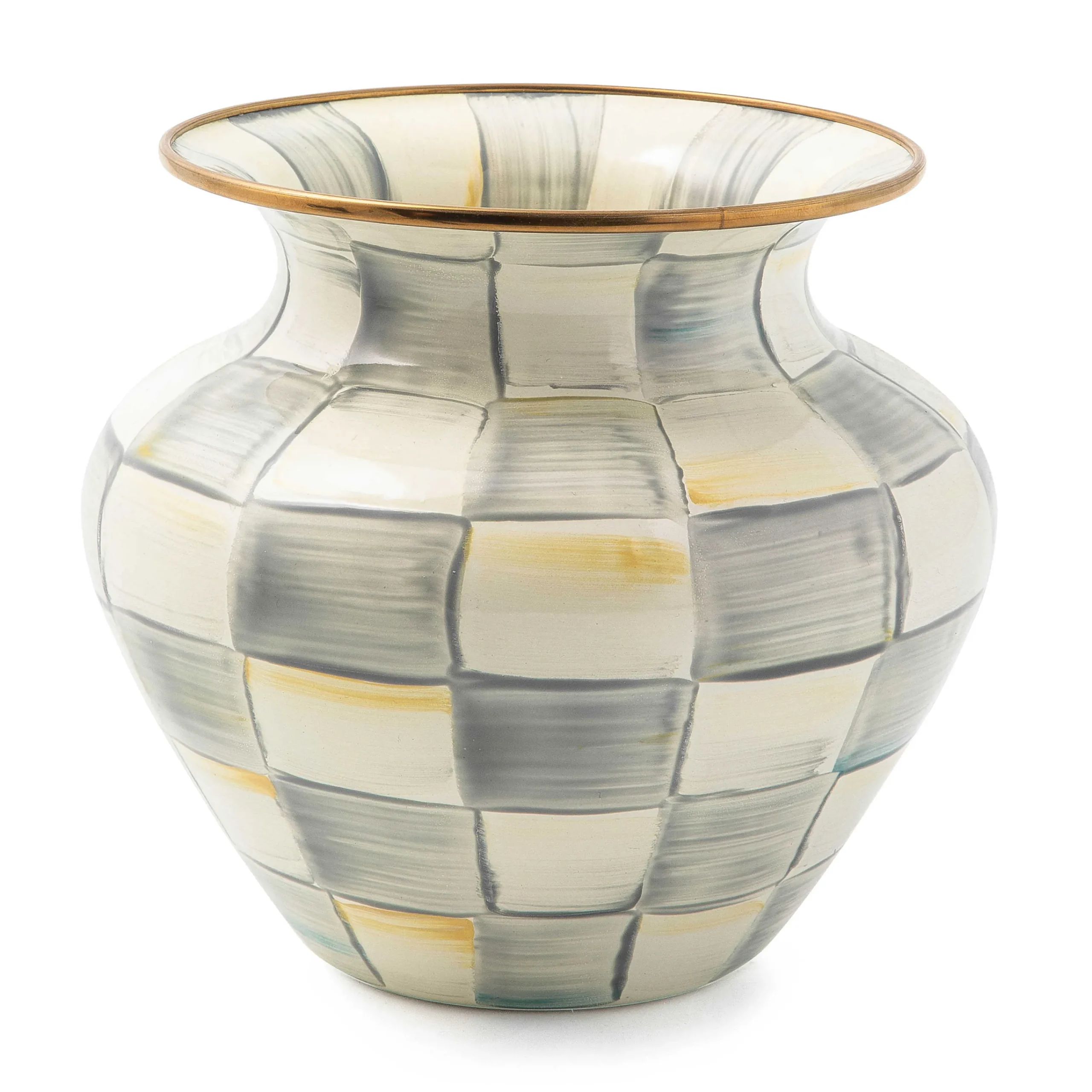 MacKenzie-Childs Sterling Check Enamel Large Vase| Spring|Greenery & Florals