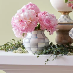 MacKenzie-Childs Sterling Check Enamel Vase| Spring|Greenery & Florals