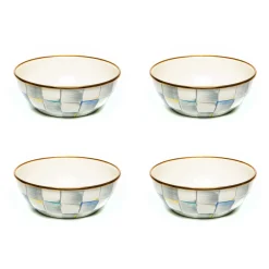 MacKenzie-Childs Sterling Check Everyday Bowls, Set of 4| Kitchen & Dining Sets|Fall Entertaining