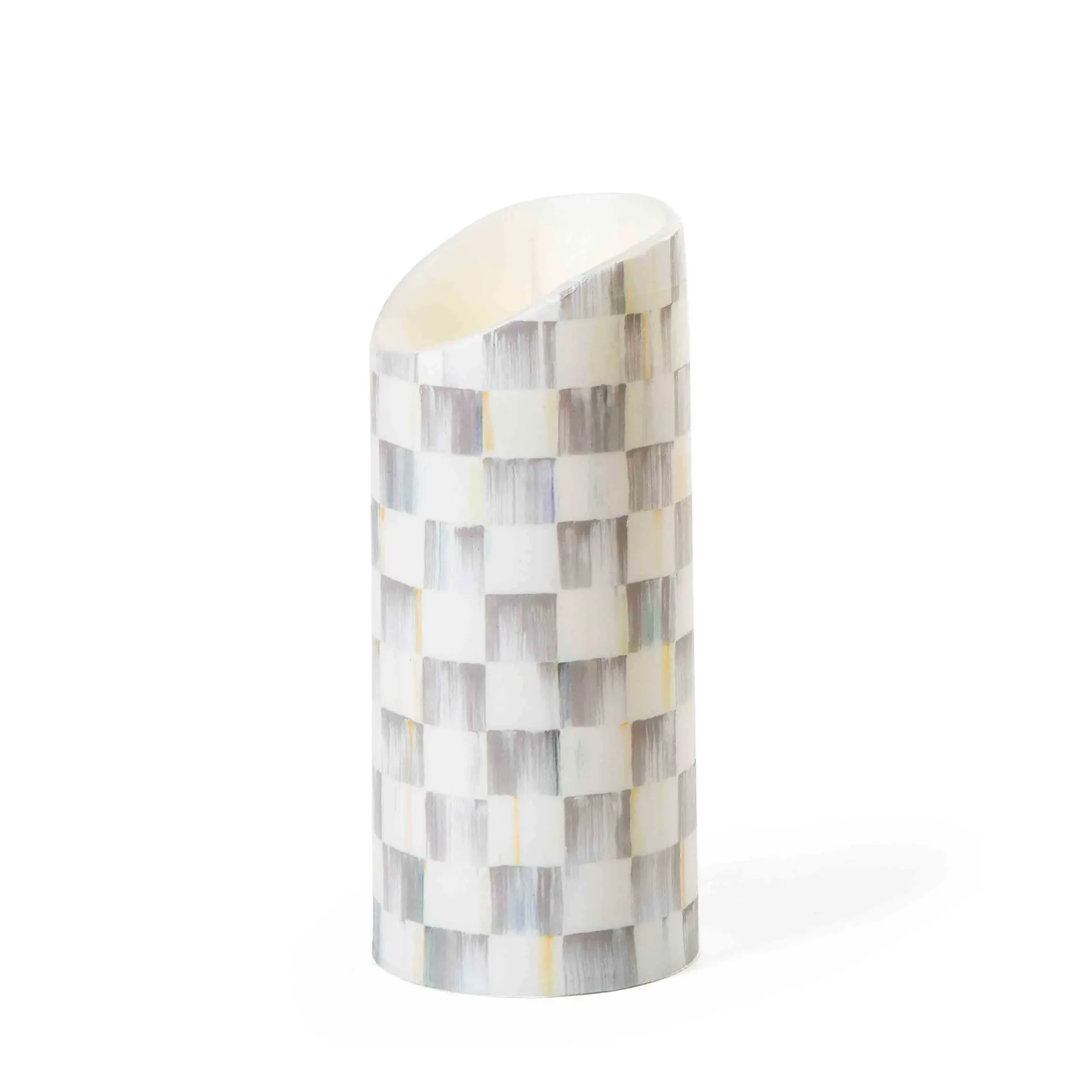 MacKenzie-Childs Sterling Check Flicker 7 Pillar Candle| Candles & Fragrances