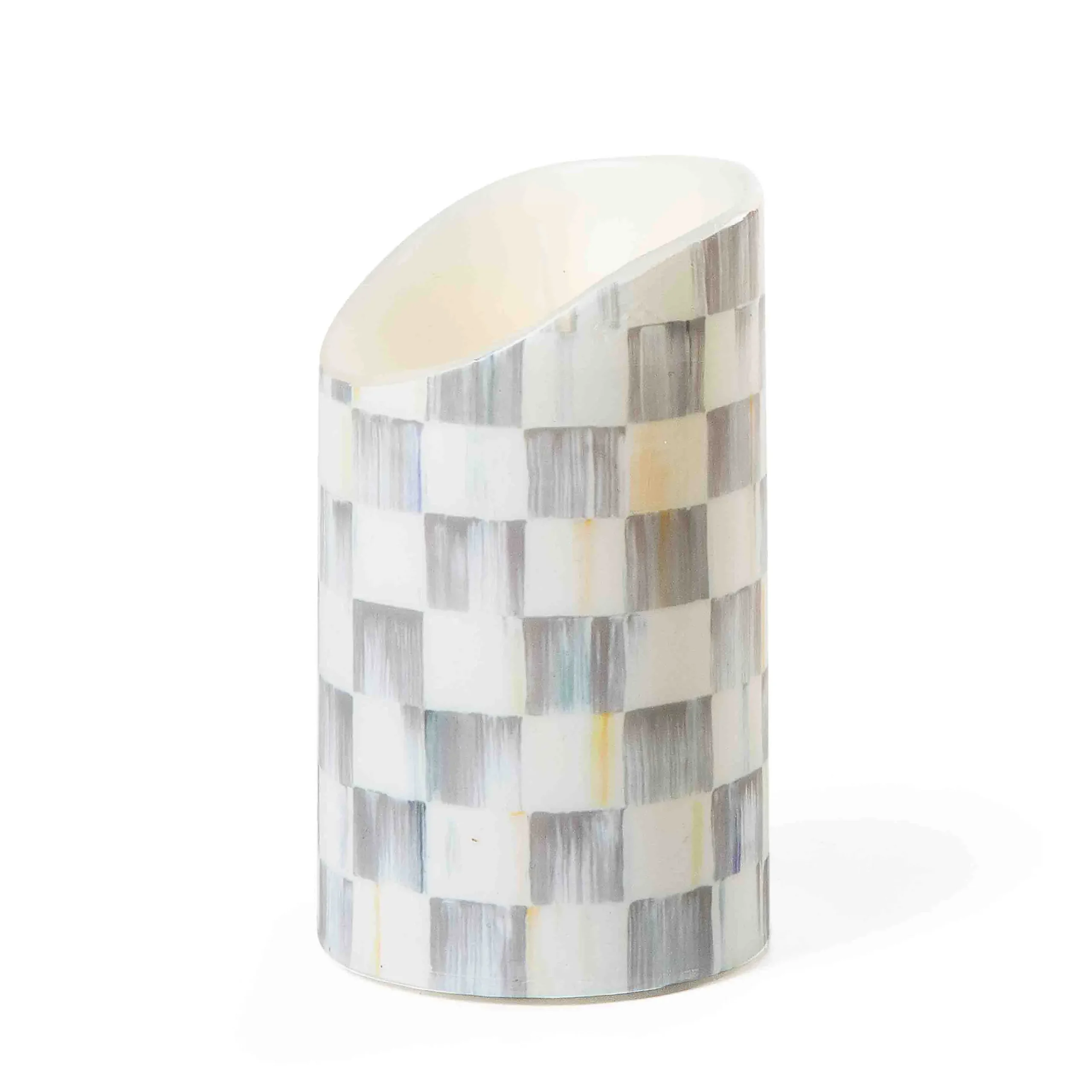 MacKenzie-Childs Sterling Check Flicker 5 Pillar Candle| Candles & Fragrances