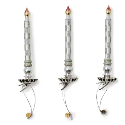 MacKenzie-Childs Sterling Check Glass Candle Clips, Set of 3| Decor Sets|Room Accents