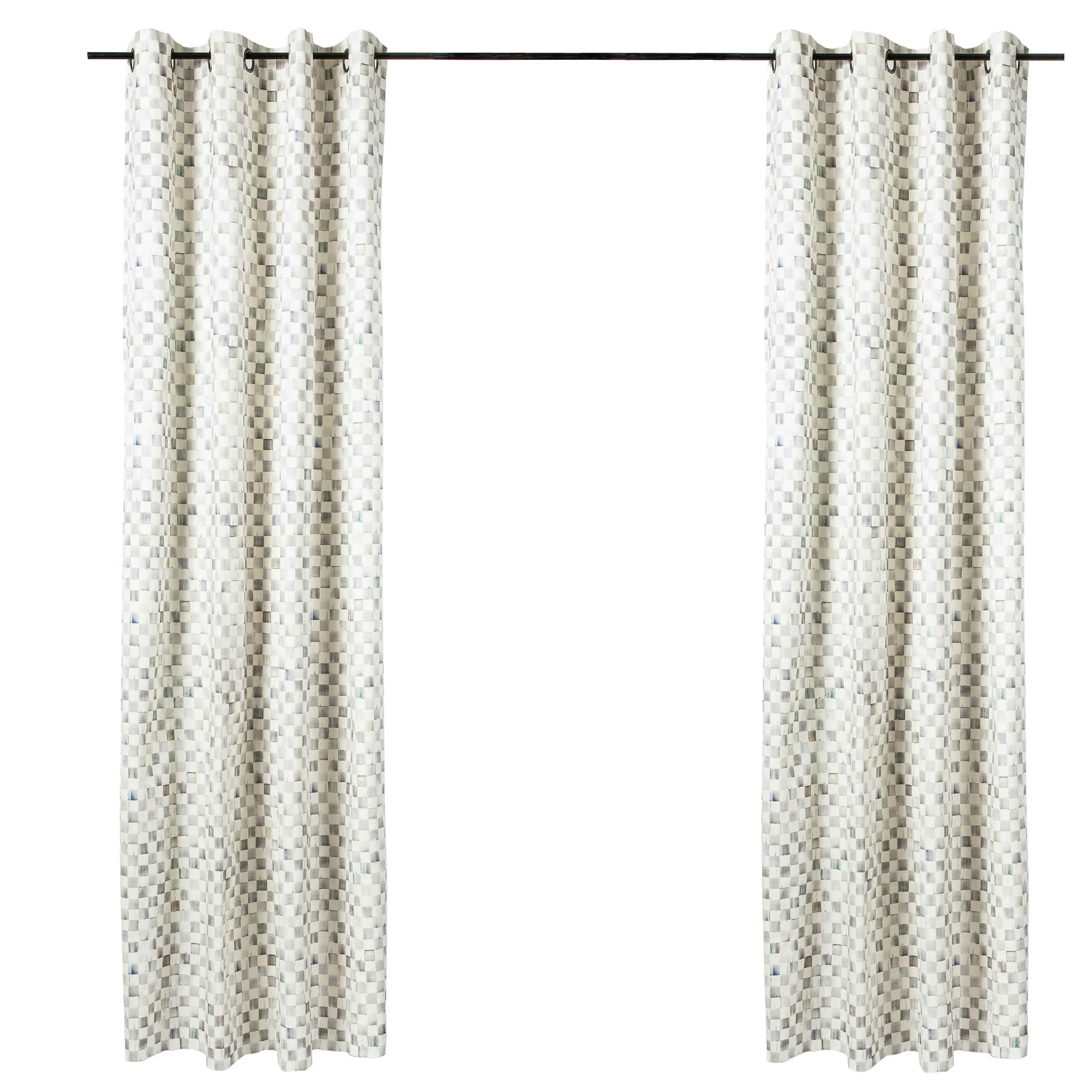 MacKenzie-Childs Sterling Check Grommet Top Curtain Panel| Room Accents