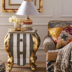 MacKenzie-Childs Sterling Check Groovy Table Lamp| Lighting