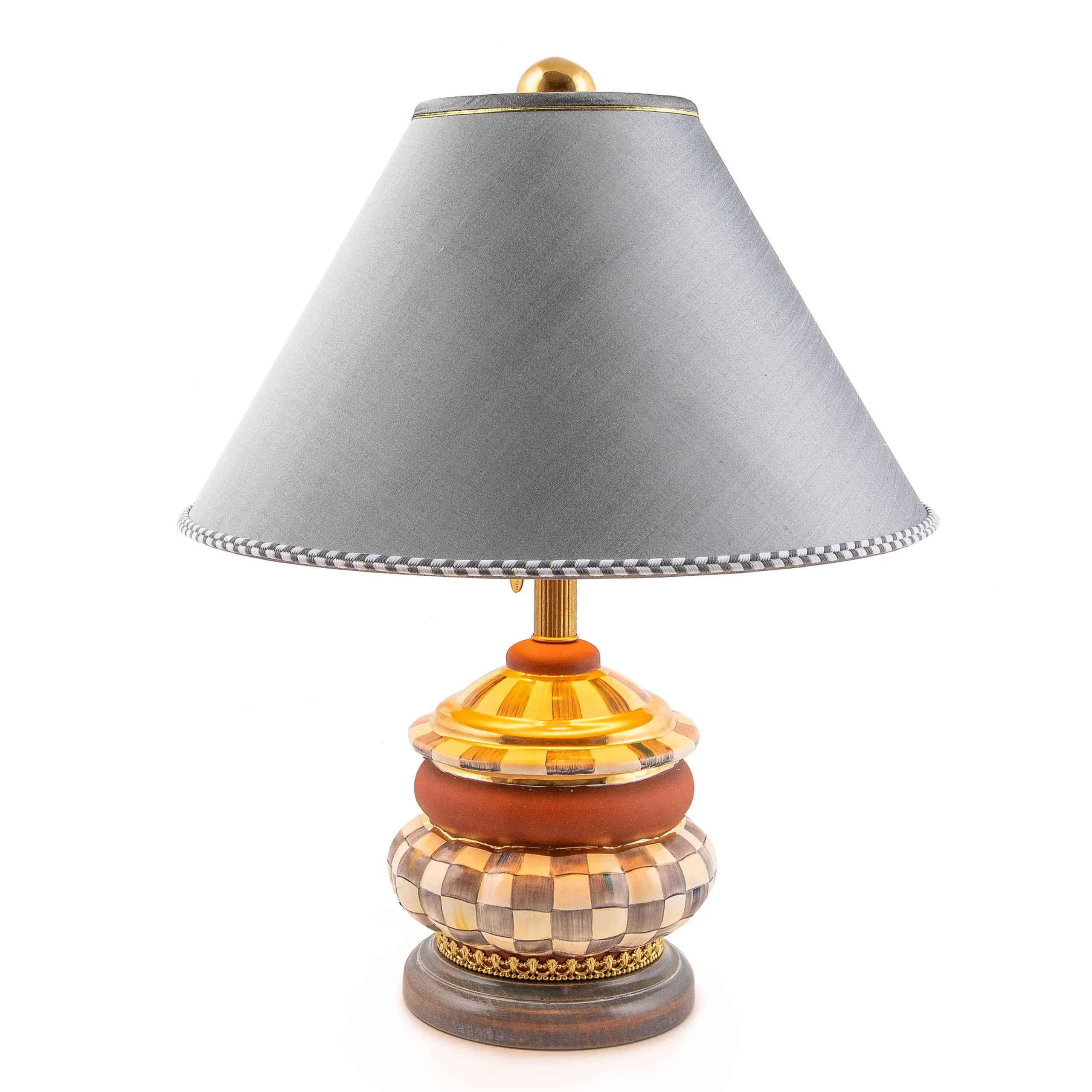 MacKenzie-Childs Sterling Check Groovy Table Lamp| Lighting