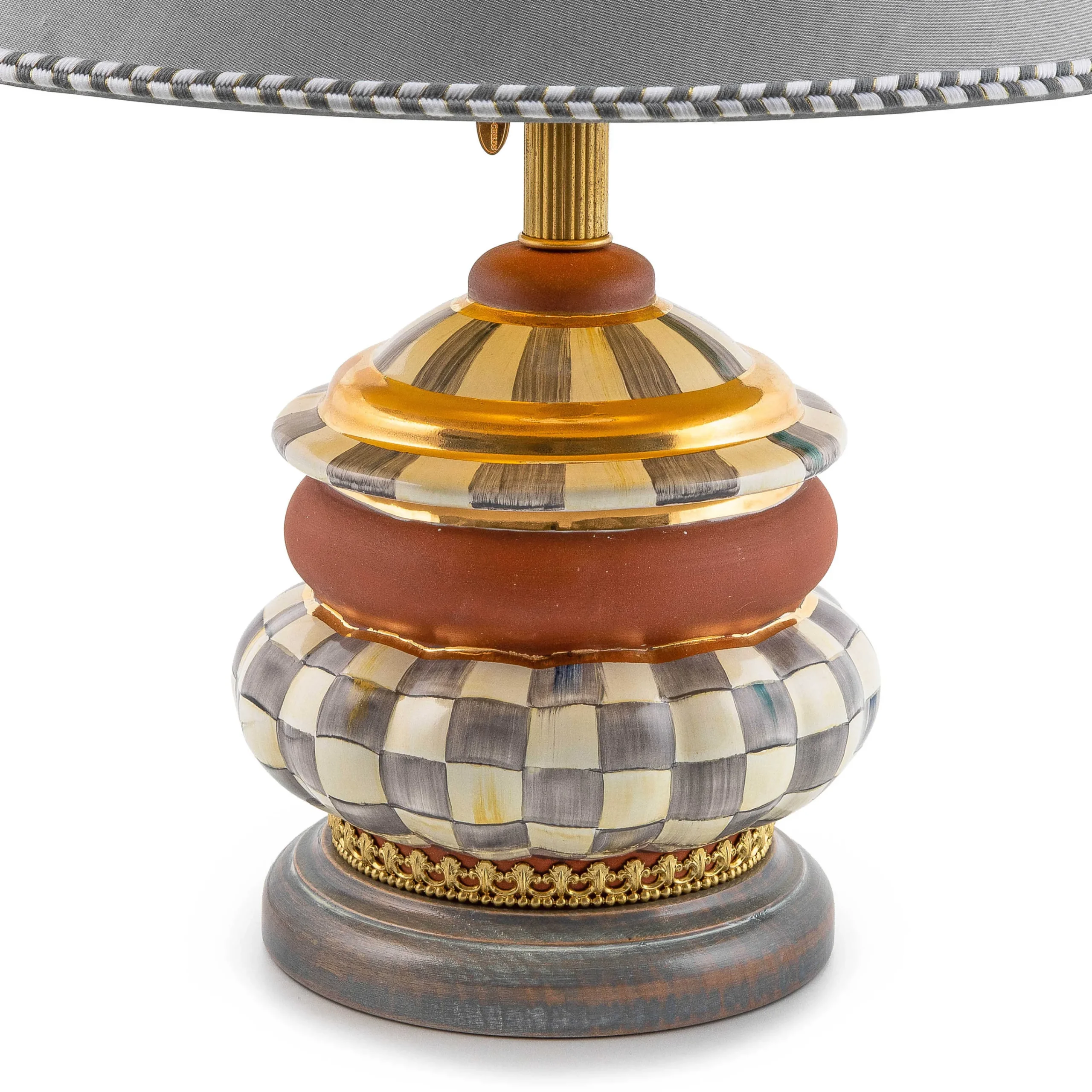 MacKenzie-Childs Sterling Check Groovy Table Lamp| Lighting