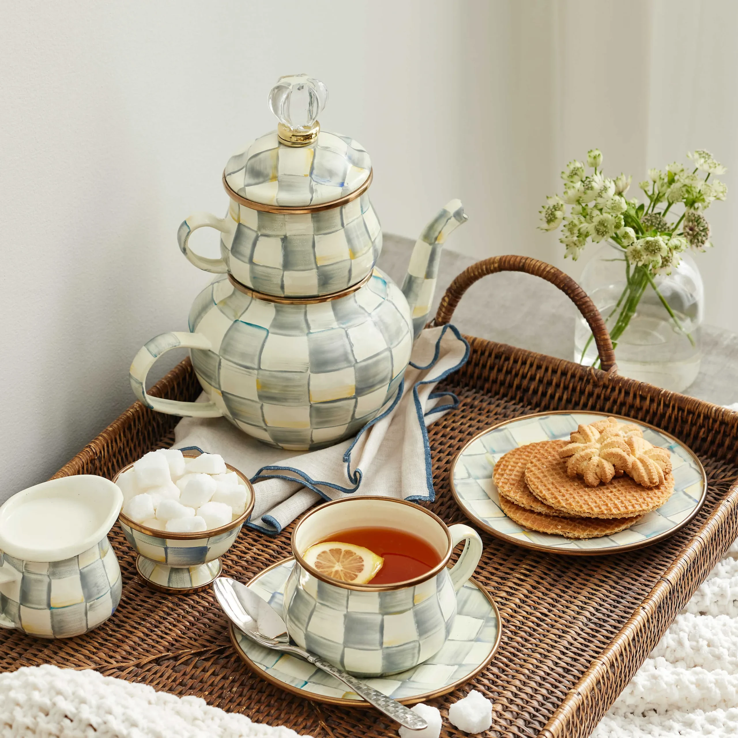 MacKenzie-Childs Sterling Check High Tea| The Coffee Shop|Serveware
