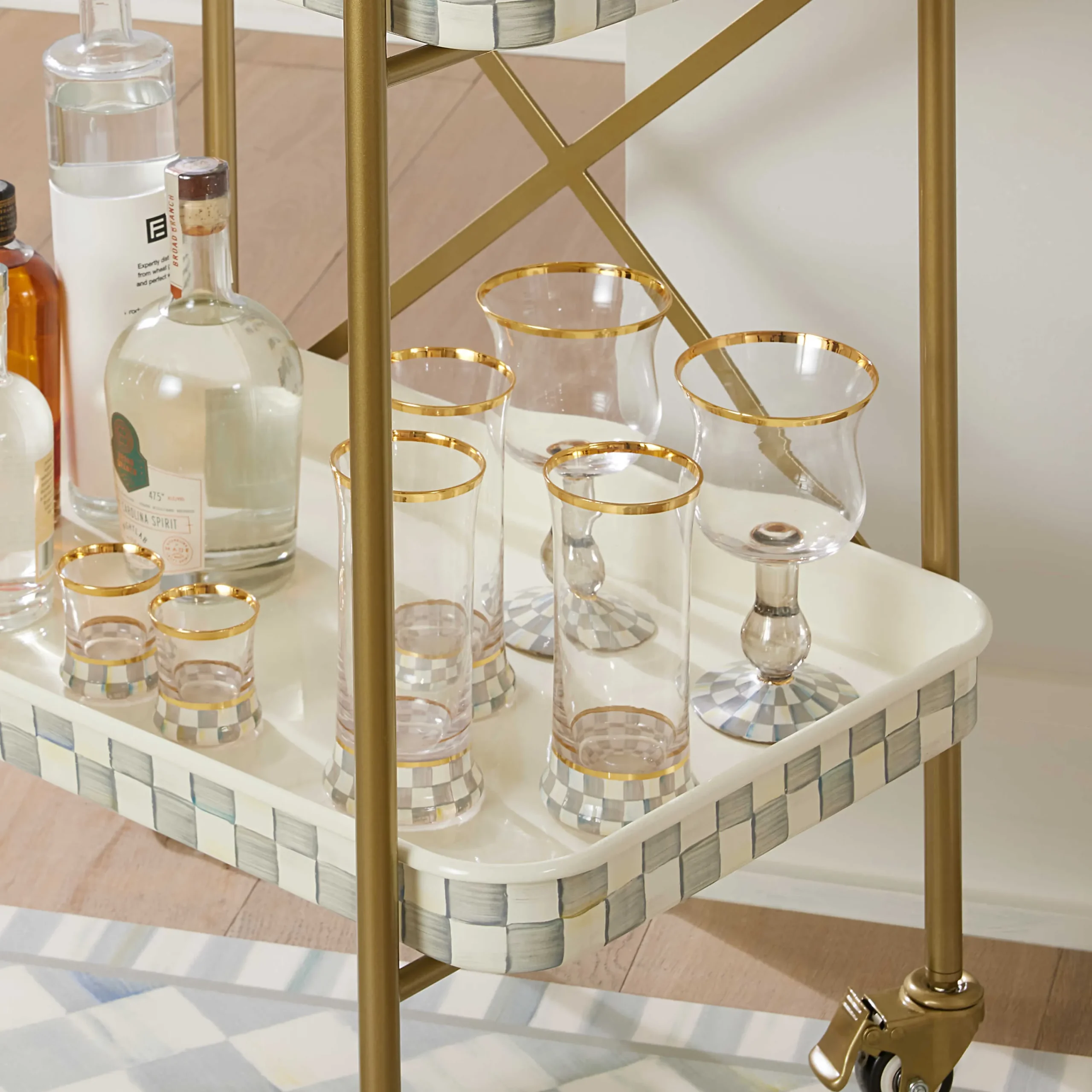 MacKenzie-Childs Sterling Check Highball Glass, Set of 2| Kitchen & Dining Sets|Fall Entertaining