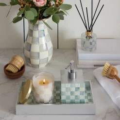 MacKenzie-Childs Sterling Check Lacquer Soap Pump| Bath & Bath Accessories
