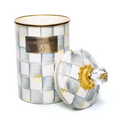 MacKenzie-Childs Sterling Check Large Canister| Room Accents|Kitchen Storage & Organization