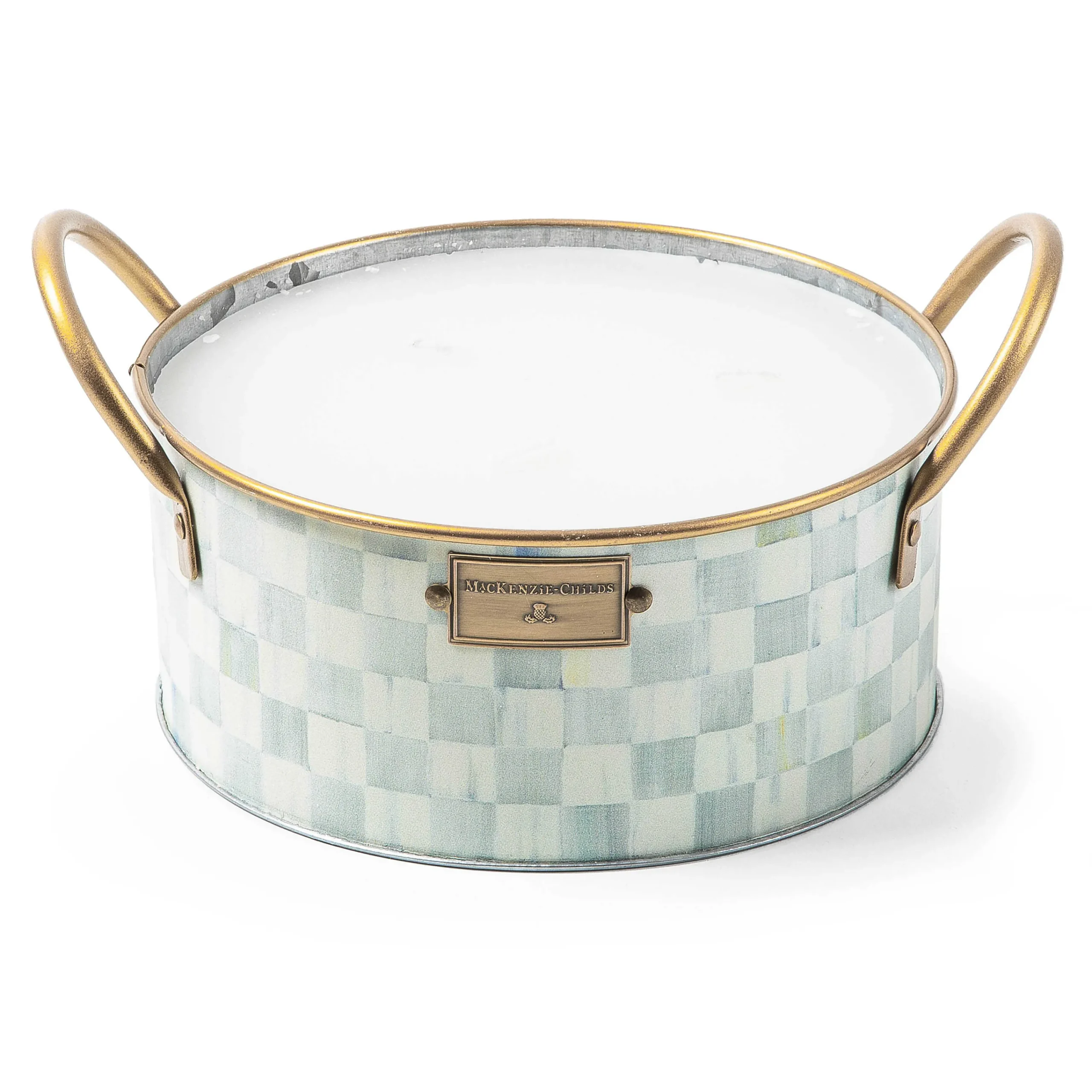 MacKenzie-Childs Sterling Check Large Citronella Candle| Spring|Candles & Fragrances
