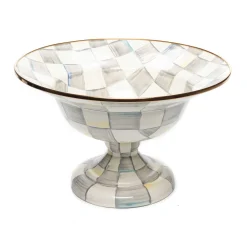 MacKenzie-Childs Sterling Check Large Compote| Serveware