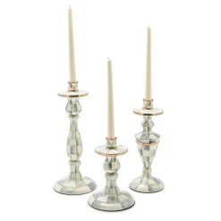 MacKenzie-Childs Sterling Check Large Enamel Candlestick| Candles & Fragrances