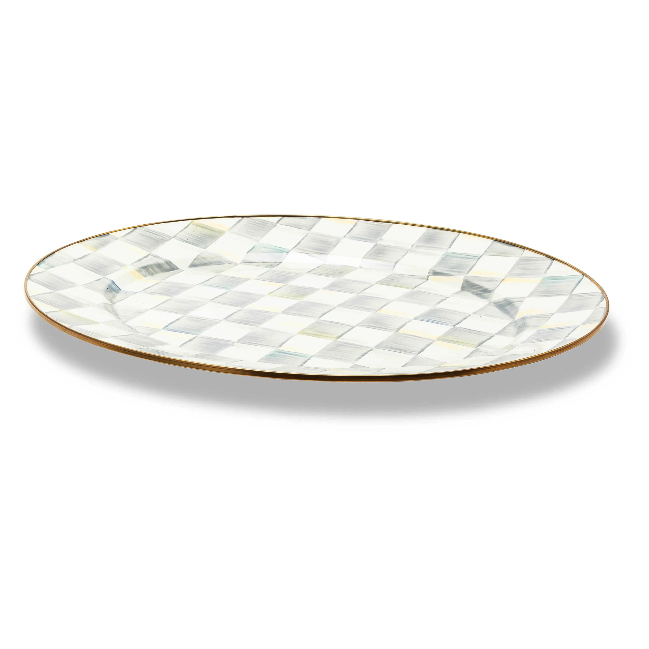 MacKenzie-Childs Sterling Check Large Oval Platter| Bar Entertaining|Serveware