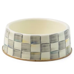 MacKenzie-Childs Sterling Check Large Pet Dish| Accessories
