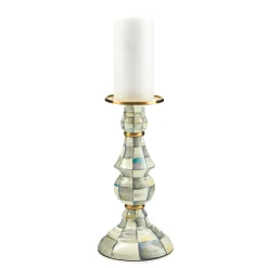 MacKenzie-Childs Sterling Check Large Pillar Candlestick| Candles & Fragrances